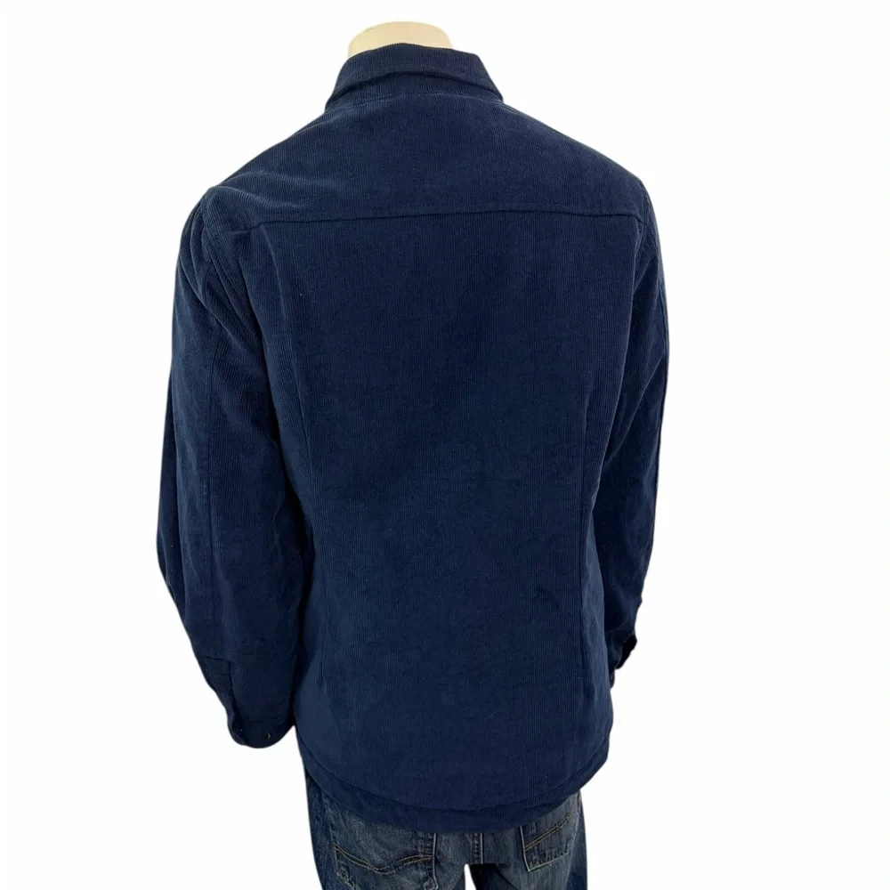 Robert Graham Men’s Size Medium Blue Snap Zipper Corduroy Ranch Jacket